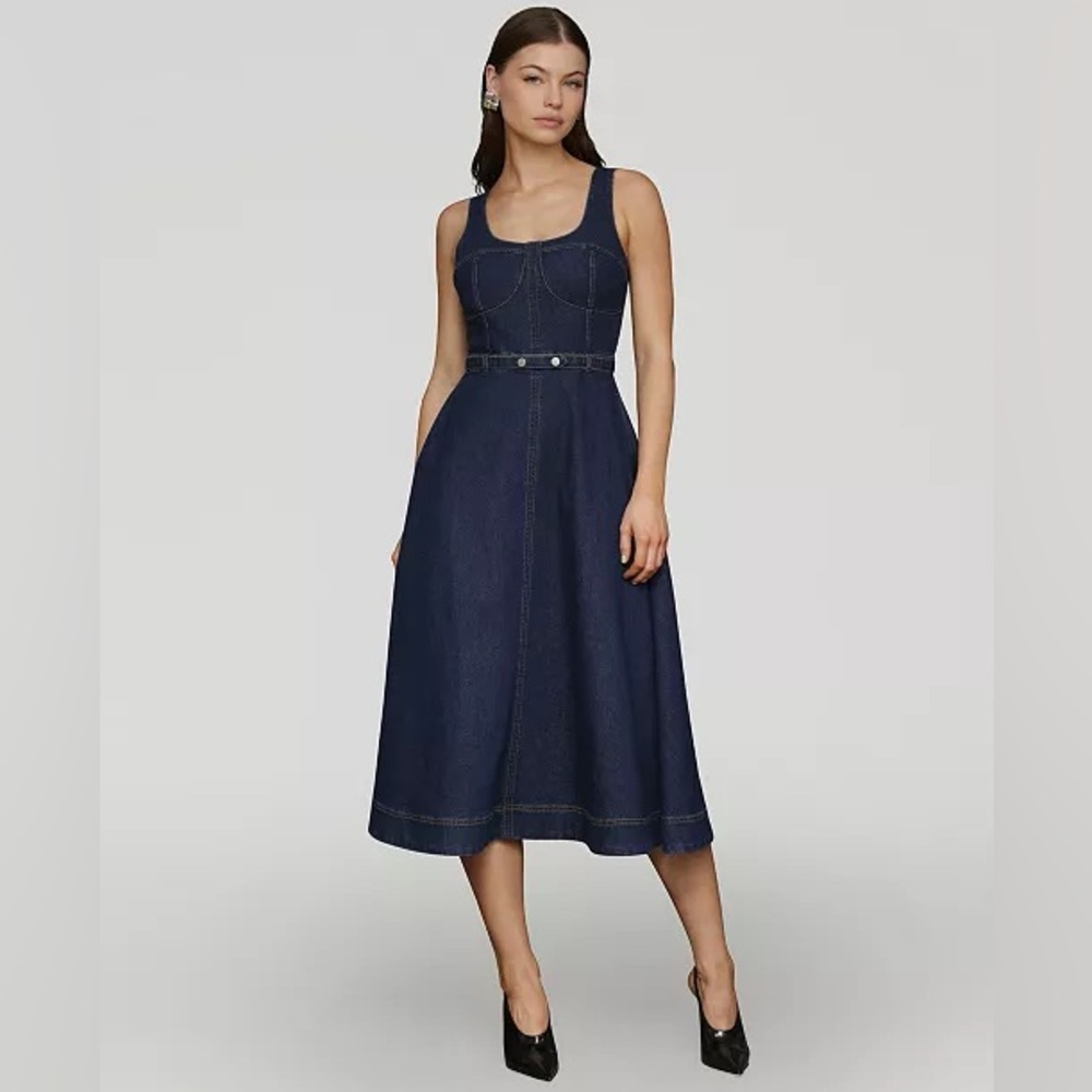 Avec Les Filles Bustier Circle-Skirt Midi Dres